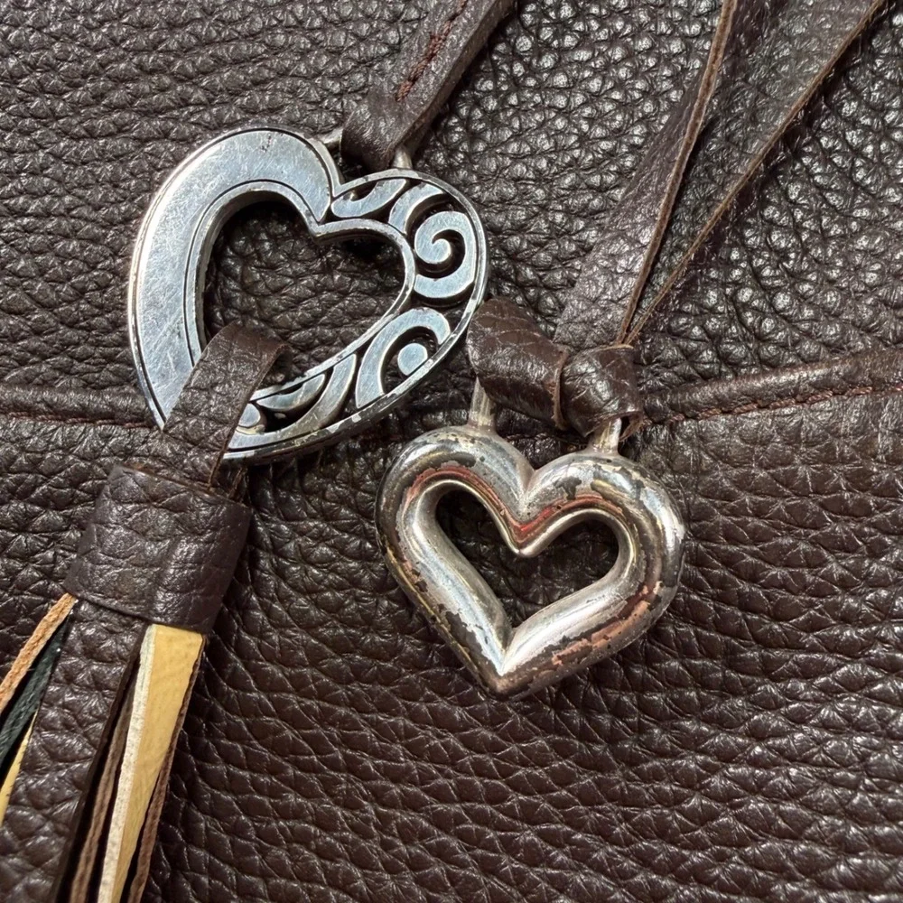 Brighton Brown Pebbled Leather Braided Strap‎ Hobo Shoulder Bag